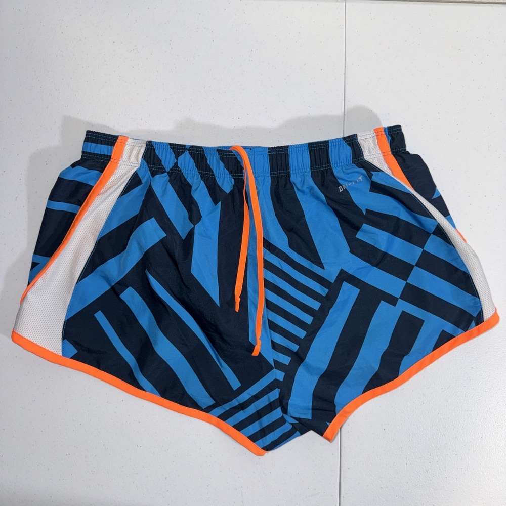 Nike‎ Dry Fit Shorts Women's  Small Running Gym Black Blue & Orange Workout